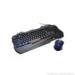 COMBO TECLADO Y MOUSE LUCES ESTILO GAMER RIP COLOR CABLEADO RP-J0202N