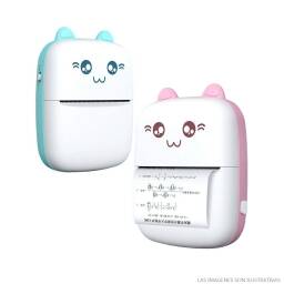 Mini impresora trmica portable  batera recargable  Diseo Kawaii 