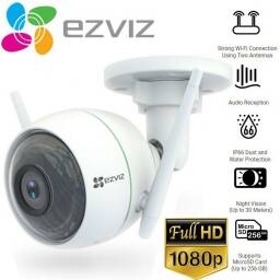 CMARA IP EXTERIOR  EZVIZ + WIFI FHD + VISION NOCTURNA + C3WN